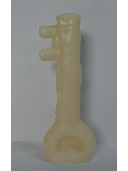 Weiße Schlüsselkerze. 18 Zentimeter