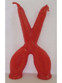 Große rote Schere Kerze. 18 Zentimeter