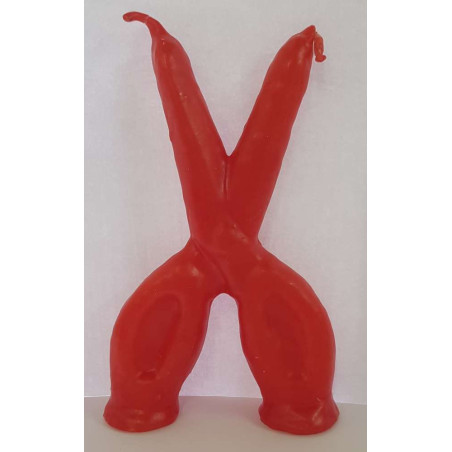 Große rote Schere Kerze. 18 Zentimeter