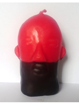 Rote und schwarze Eleggua-Kopfkerze