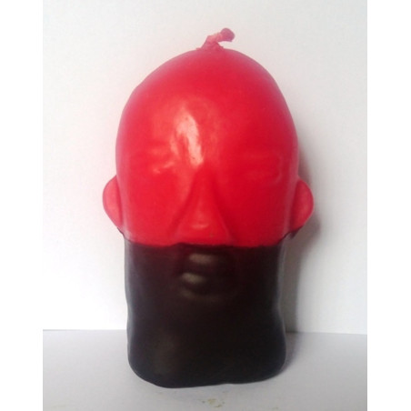 Rote und schwarze Eleggua-Kopfkerze