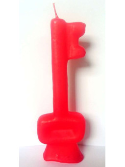 Rote Schlüsselkerze. 15 Zentimeter