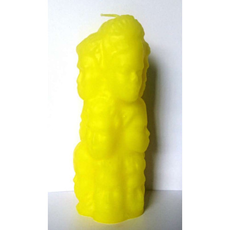 Tausend Gesichter Kerze, gelb, 14x5cm