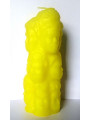 Tausend Gesichter Kerze, gelb, 14x5cm