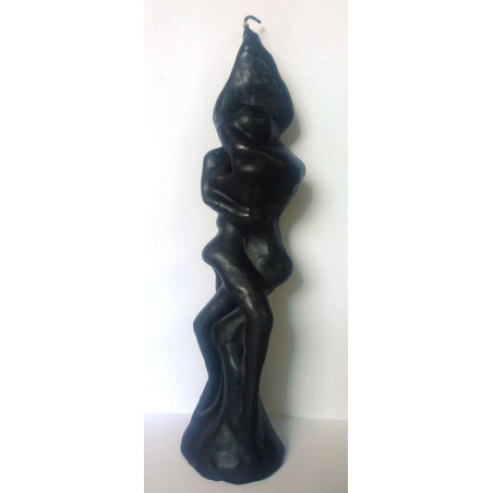 Large Couple Intertwined Black Male Female 27cm.