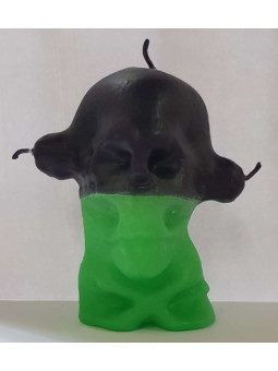 Handgemachte Wachsfigur Schädel 3 Dochte, Destrancarua