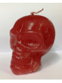 Kleine rote Totenkopfkerze. 7 x 8 Zentimeter