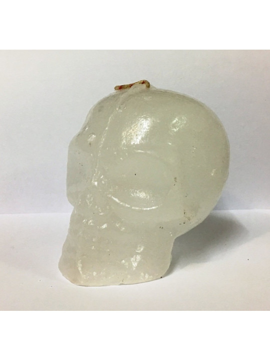 Kleine weiße Totenkopfkerze. 7 x 8Zentimeter