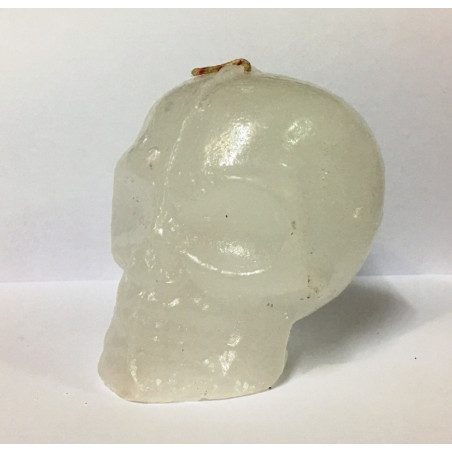 Kleine weiße Totenkopfkerze. 7 x 8Zentimeter