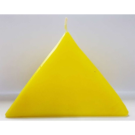 Gelbe Pyramidenkerze, 10cm Basis x 7,5cm Höhe, Geldöffner