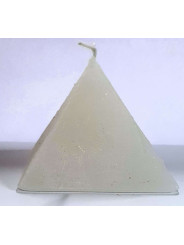 Weiße Pyramidenkerze, 10cm Basis x 7,5cm Höhe, Stumpenöffner
