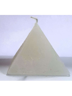 Weiße Pyramidenkerze, 10cm Basis x 7,5cm Höhe, Stumpenöffner