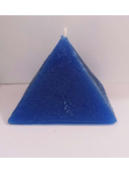 Blaue Pyramide Kerze, 10cm Basis x 7,5cm Höhe, Studien, Mentale Kraft