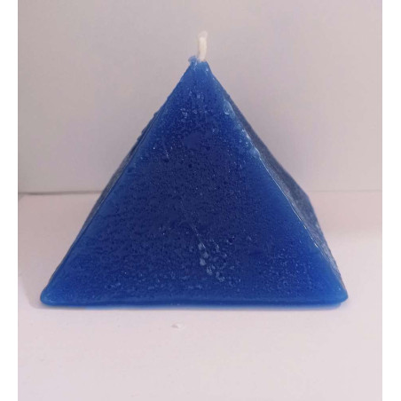 Blaue Pyramide Kerze, 10cm Basis x 7,5cm Höhe, Studien, Mentale Kraft
