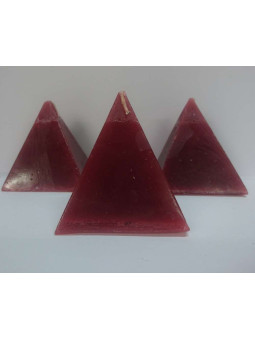 Kleine Pyramide Kerze klein rot, 6cm Basis x 7cm Höhe, Straßenöffner Liebe