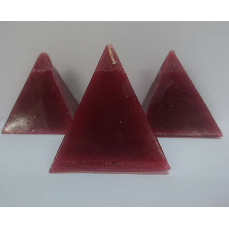Kleine Pyramide Kerze klein rot, 6cm Basis x 7cm Höhe, Straßenöffner Liebe
