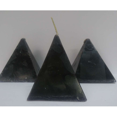 Kleine Pyramidenkerze, schwarz, 6cm Basis x 7cm Höhe, Anti-Negativitäten Straßenöffner