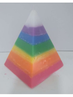 Pyramide Kerze 7 Farben, 10cm Basis x 13 cm Höhe.