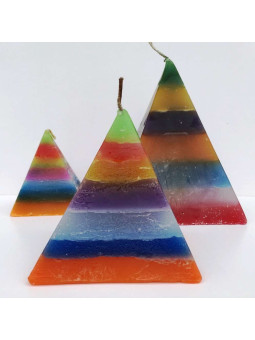 Kleine Pyramide Kerze 7 Farben, 7cm Basis x 9cm Höhe