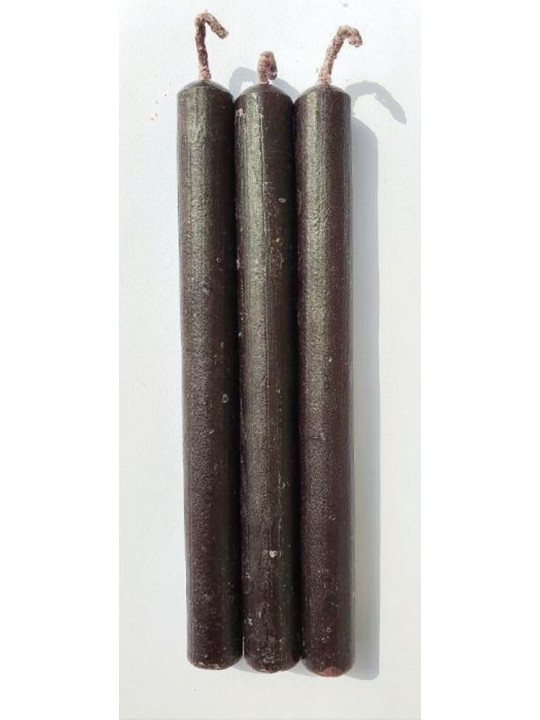 Handgemachte schwarze Kerze 15x1,5cm