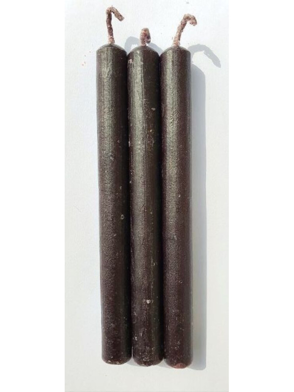 Handgemachte schwarze Kerze 15x1,5cm