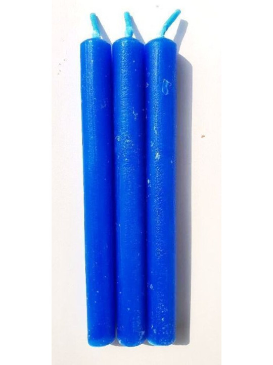 Blaue Artisan-Kerze 15x1,5cm