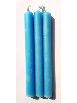 Handgemachte Kerze getaucht Kerze Blau Himmelblau 15x1,5cm