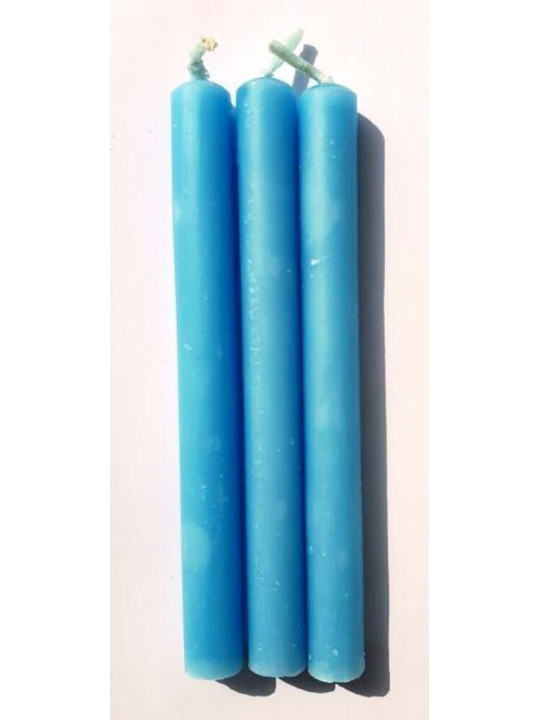 Handgemachte Kerze getaucht Kerze Blau Himmelblau 15x1,5cm