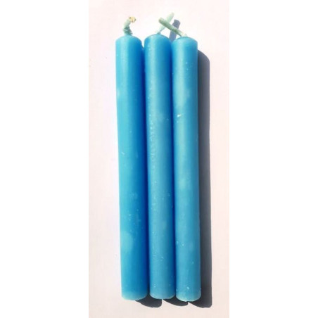 Handgemachte Kerze getaucht Kerze Blau Himmelblau 15x1,5cm