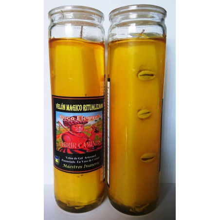 Magische Gel-Kerze, Kokosnuss Eleggua