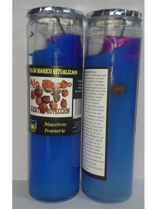 Magisches Kerze aus Gel, männlichem Knoblauch, Glück und Schutz