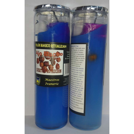 Magisches Kerze aus Gel, männlichem Knoblauch, Glück und Schutz