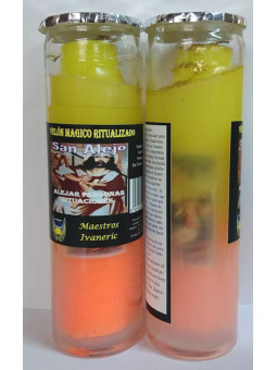 Magische Gel-Kerze, San Alejo, hält Menschen und Situationen fern