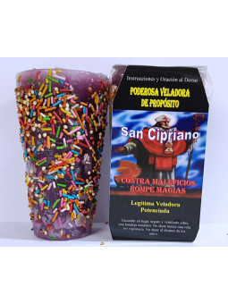 Besondere Kerze der Petition San Cipriano, gegen bösen Zauber