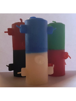 7 Dochte Tomb Works Weiß-Blaue Kerze