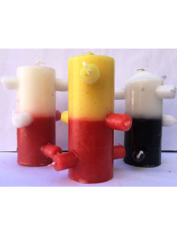 7 Wicks Grabmalarbeiten Gelb-Rot Kerze