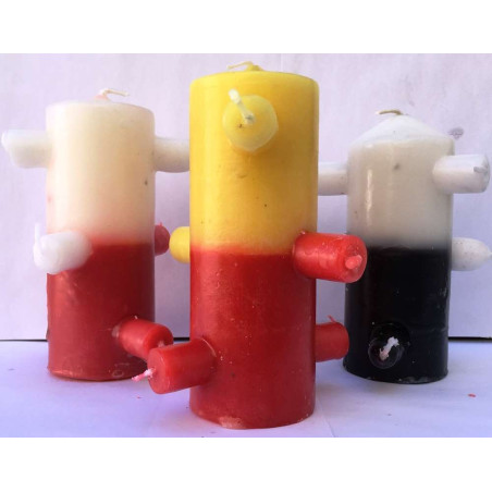 7 Wicks Grabmalarbeiten Gelb-Rot Kerze