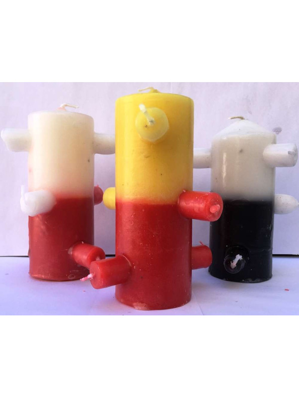 7 Wicks Grabmalarbeiten Gelb-Rot Kerze
