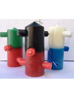 7 Dochte Tomb Works Schwarz-Rot Kerze