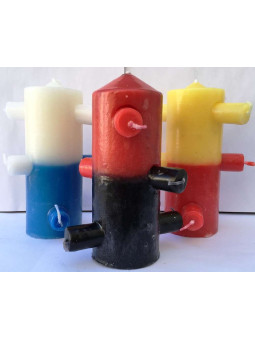 7 Dochte Tomb Works rot-schwarze Kerze