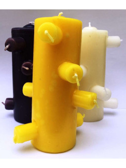 9 Dochte Tombstone Gelbe Kerze