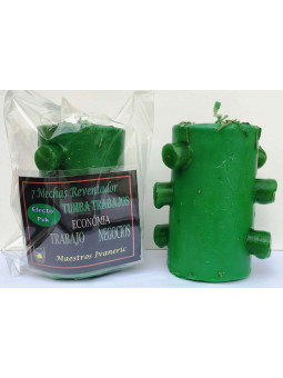 7 Dochte Tomb Works Grüne Puk-Effektkerze (detonierend)