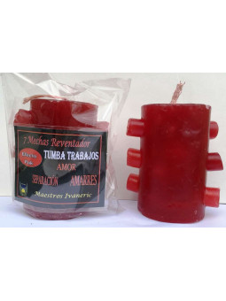 7 Dochte Tomb Works Red Puk Effektkerze (detonierend)