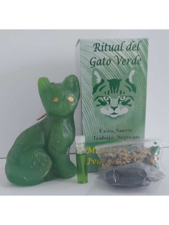 Ritual der grünen Katze, Erfolg, Glück, Arbeit Lamp, Geschäft