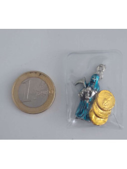 Blaues, eingekapseltes Heiliger Tod Amulett, Um von Menschen oder dem Schicksal vergeben zu werden.