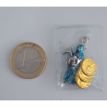 Blaues, eingekapseltes Heiliger Tod Amulett, Um von Menschen oder dem Schicksal vergeben zu werden.