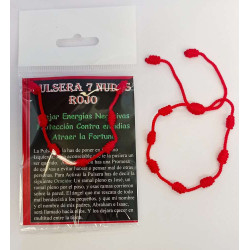 Armband der 7 roten Knoten. Hält Neid und Unglück fern, zieht das Glück an.