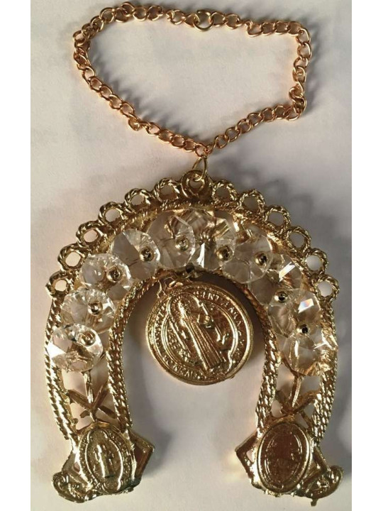 Amulett Hufeisen des Heiligen Benedikt. Home Business Schutz. 10x8 cm