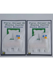 Weiße Katze Fetisch Amulett, viel Glück, Fülle