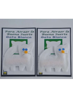 Weiße Katze Fetisch Amulett, viel Glück, Fülle